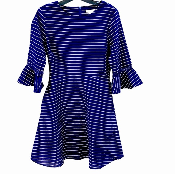 Gilli Womens size small navy and white striped swing dress with pockets … - Picture 2 of 12